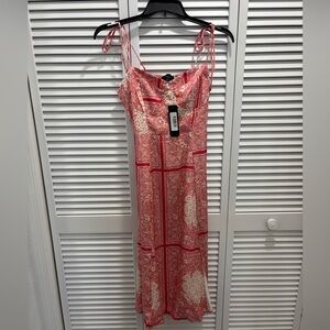 Vici Red and Cream Paisley Dress